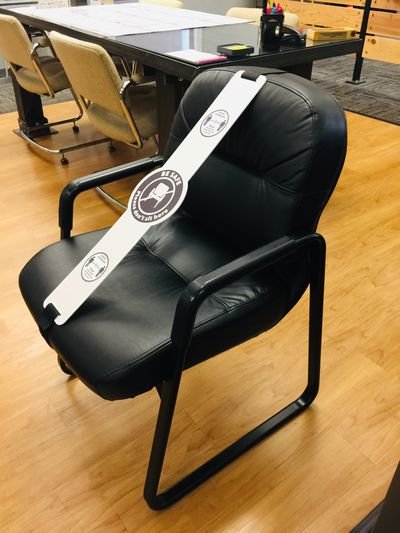 social distancing chair strap 3/4 view
