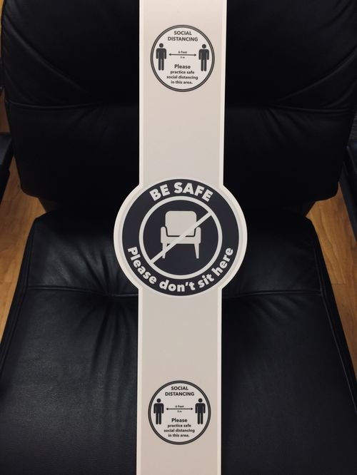 social distancing chair strap close-up