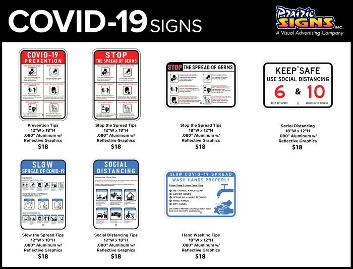 covid-19 aluminum signs